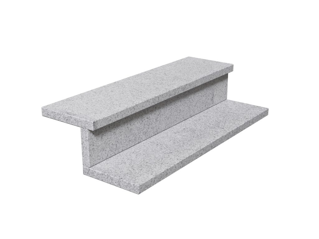 Granit-Treppen Bianco Crystal 2cm GEFLAMMT