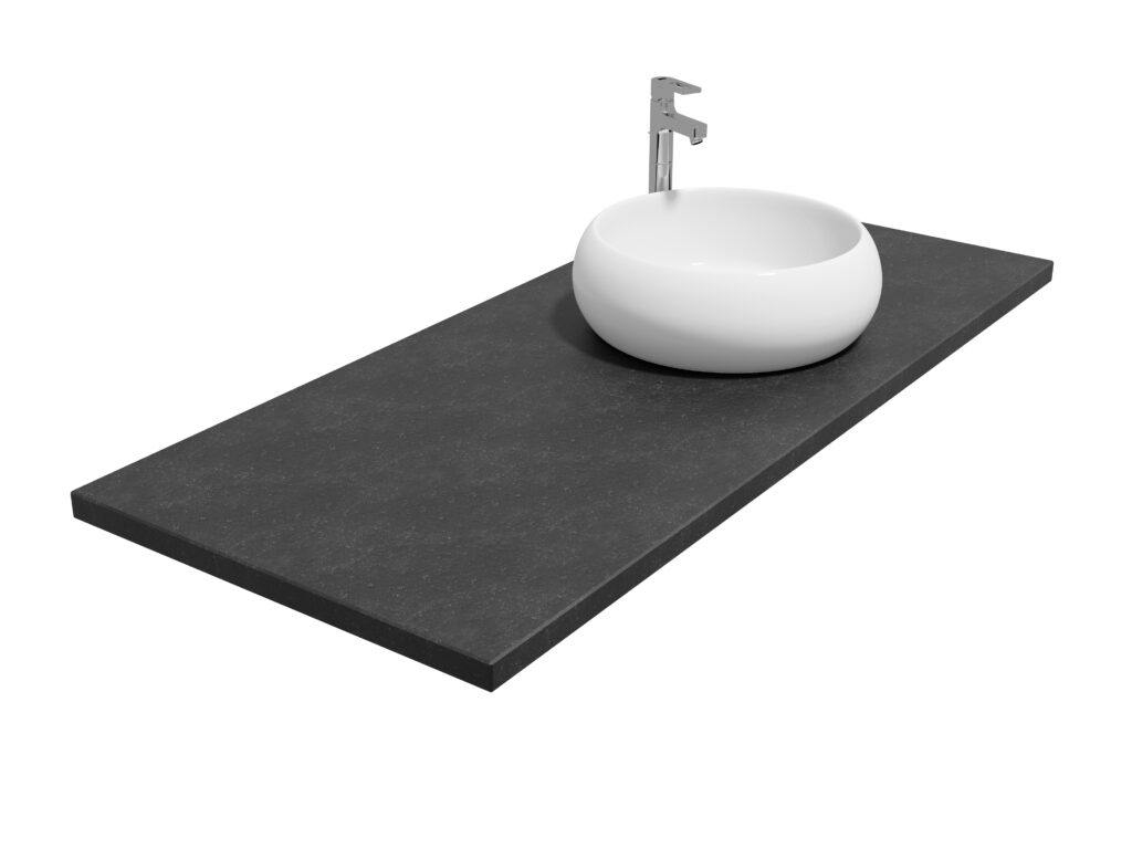Badezimmer-Arbeitsplatte aus Granit Absolute Black 2cm LAPPATO